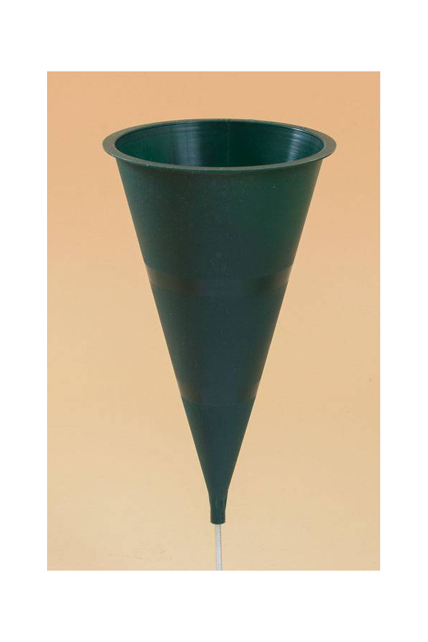 9.5" PLASTIC CONE VASE GREEN