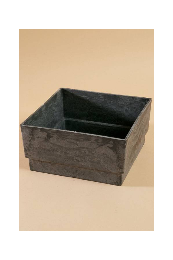 8.5" X 4.25" SQUARE SLATE PLASTIC PLANTER GREY