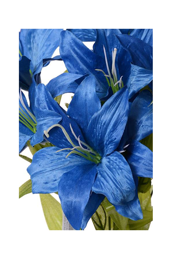 18" SILK TIGER LILY BUSH X11 ROYAL BLUE
