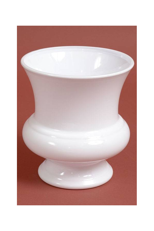 7" X 7.5" DESIGNER PLASTIC URN WHITE
