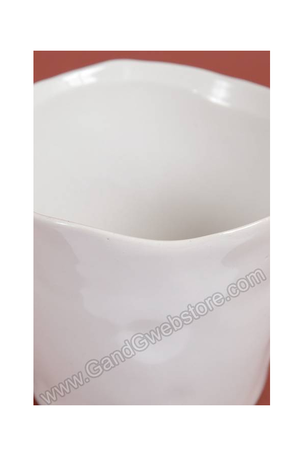 5.5" X 4.5" CERAMIC JOURNEY POT WHITE