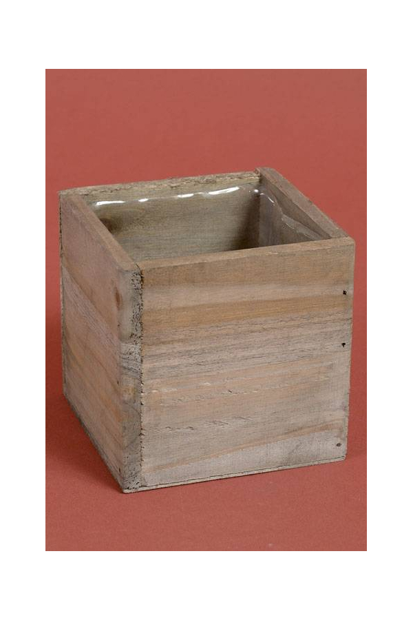 4" X 4" X 4" WOODLAND PLANTER BROWN