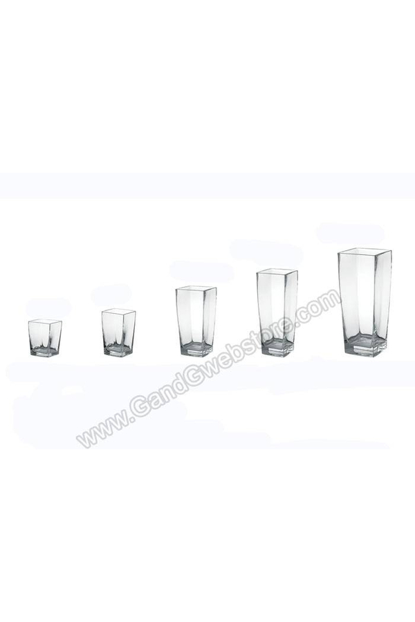 3" X 4" X 6" TAPERED SQUARE VASE CLEAR
