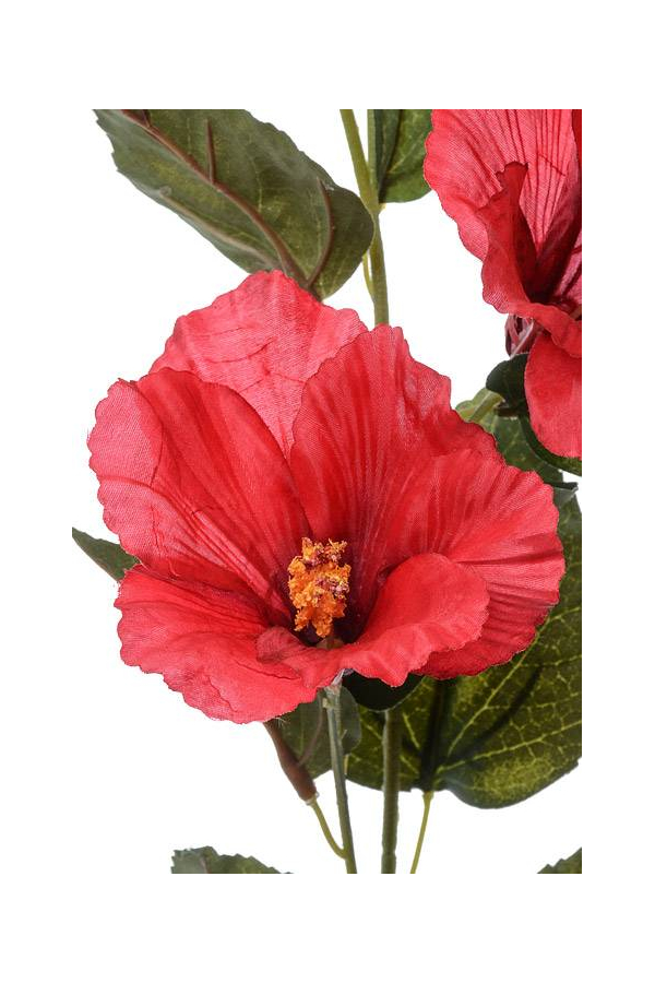 31" SILK HIBISCUS SPRAY W/BUD RED