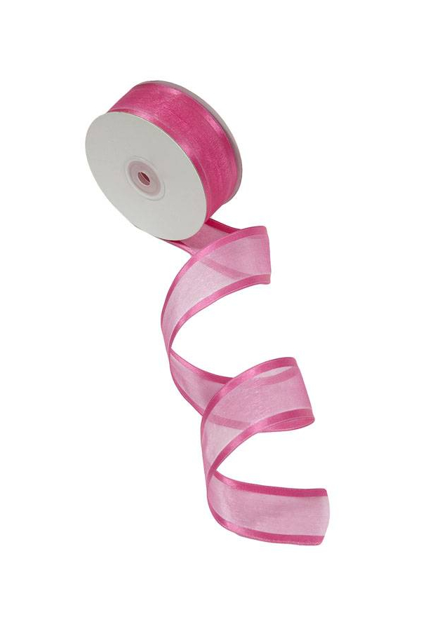 WIRED SHEER RIBBON W/SATIN EDGE HOT PINK #09