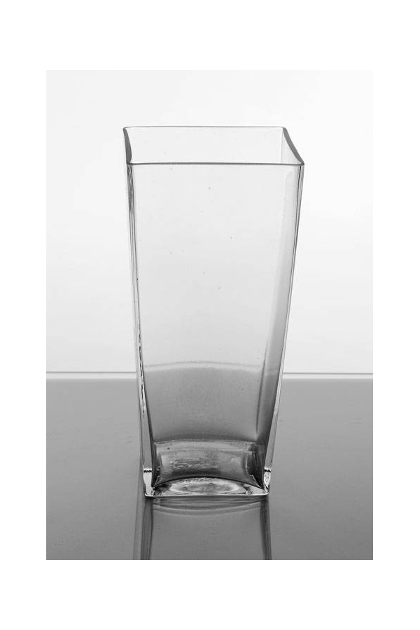 4" X 5" X 10" TAPERED SQUARE VASE CLEAR