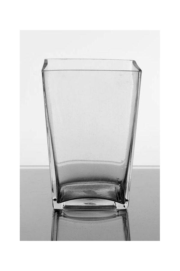 3" X 4" X 6" TAPERED SQUARE VASE CLEAR