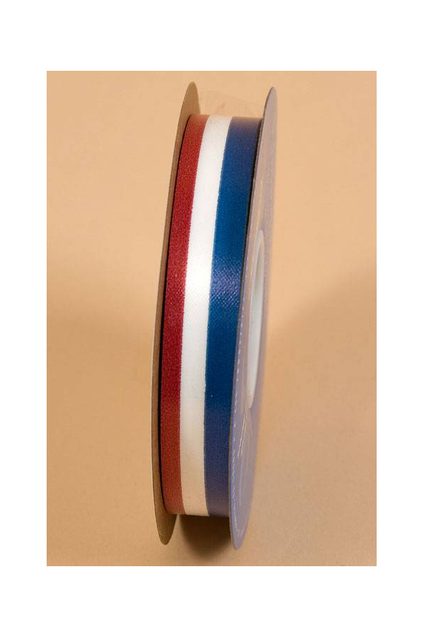 5/8" X 50YDS TRI-COLOR RIBBON RED/WH/BLUE