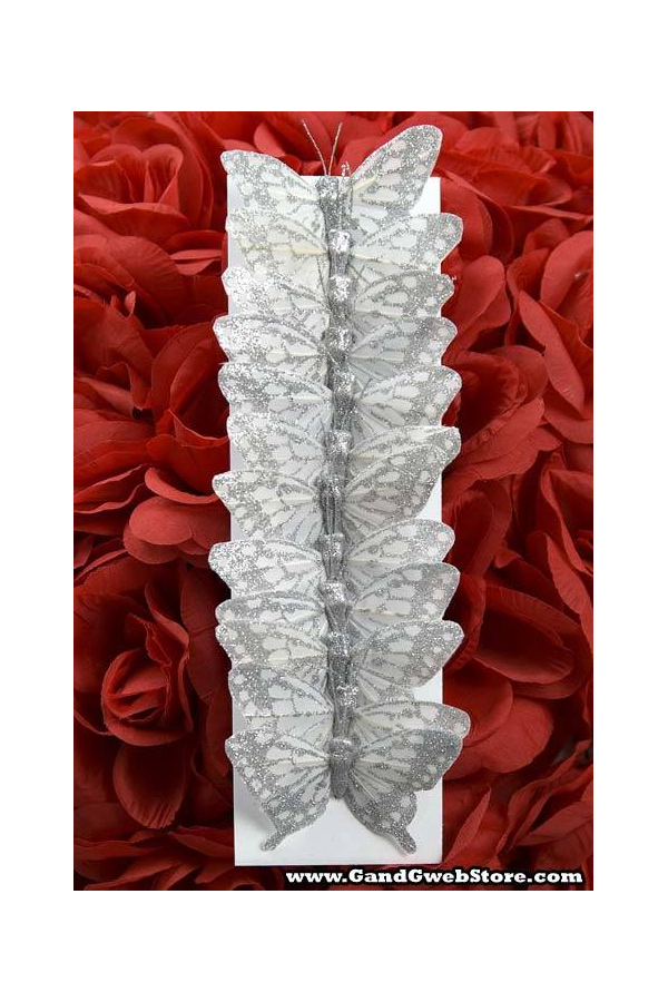 3" BUTTERFLY SILVER PKG/12