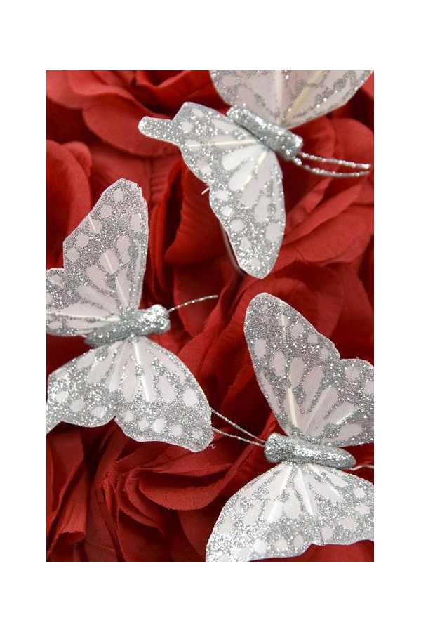 3" BUTTERFLY SILVER PKG/12