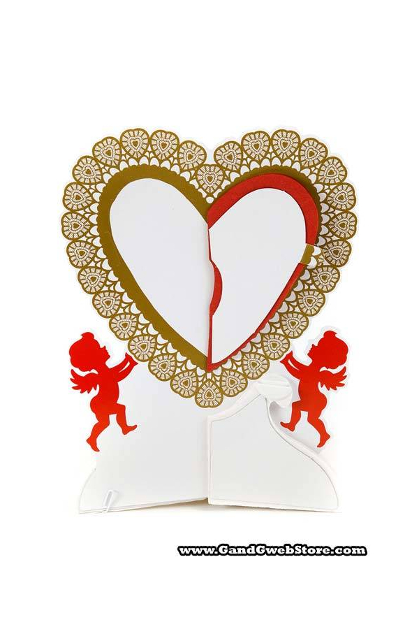 11" VALENTINE'S CENTERPIECE RED/WHITE/GOLD