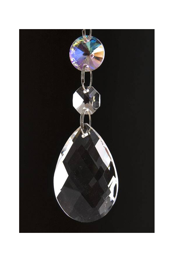 6.5" X 50MM CRYSTAL TEAR DROP HANGING CLEAR/IRIDESCENT