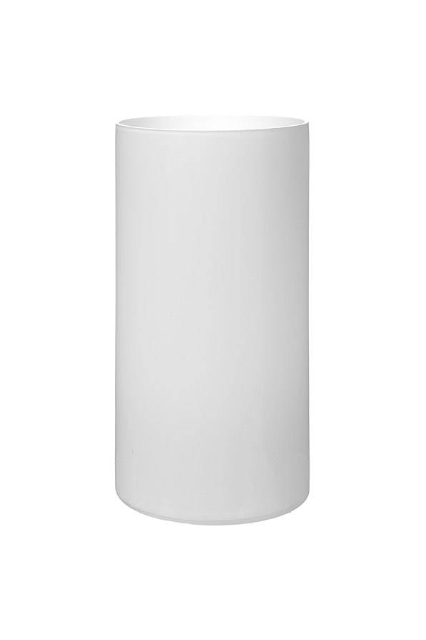 4" X 8" CYLINDER GLASS VASE WHITE