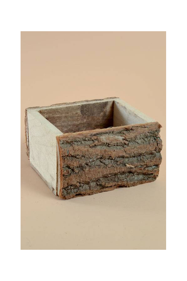 8" X 5.5" WOODEN LOG BOX NATURAL